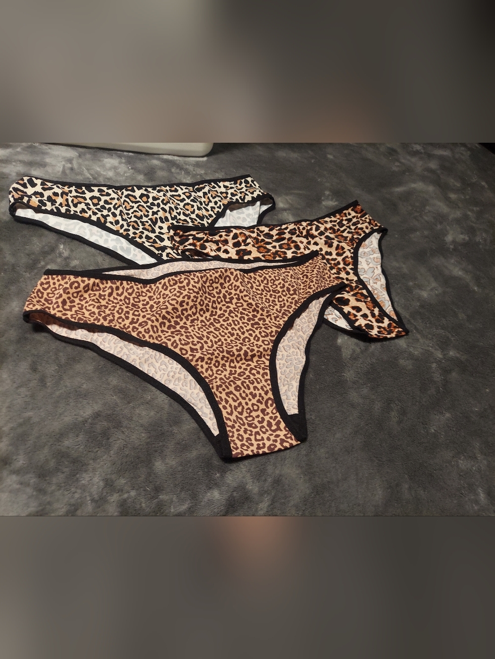 SHEIN Leopard Print Bikini Briefs - Brown & Black Trim